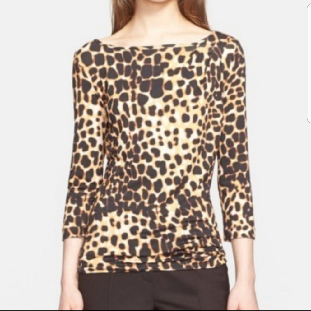 St. John for Nordstrom Leopard Jersey Tee